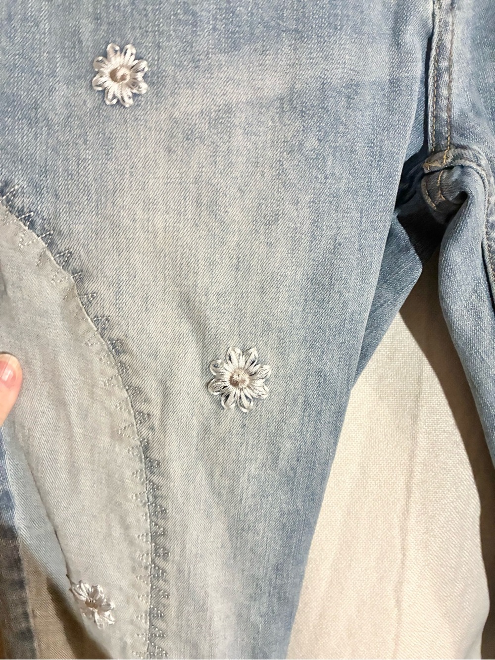 Serenede Fitted Embroidered Jeans Sz 32 Mid Rise 29x31 Boho Festival Hippie - Picture 14 of 16